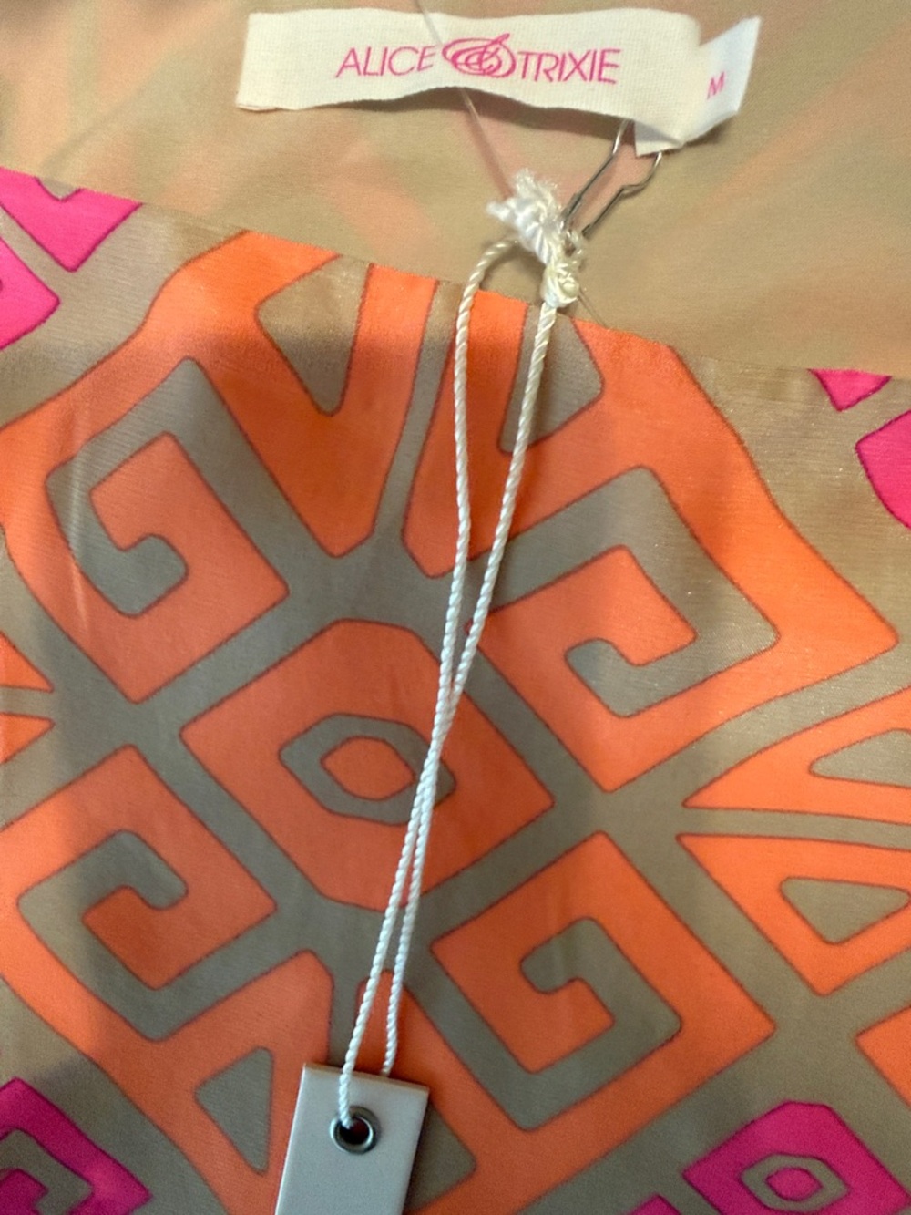 Alice & Trixie Neon Orange and Hot Pink Geometric Skirt - Picture 5 of 5